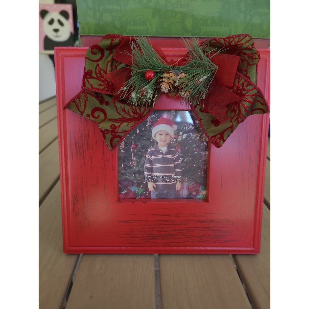 New 4x4 Season Of Peace Decorative Photo Frame Cracker Barrel Distressed BXD